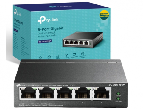 PoE adapteris 220V 65W Gigabit 5 išėjimai TP-LINK LS105GP